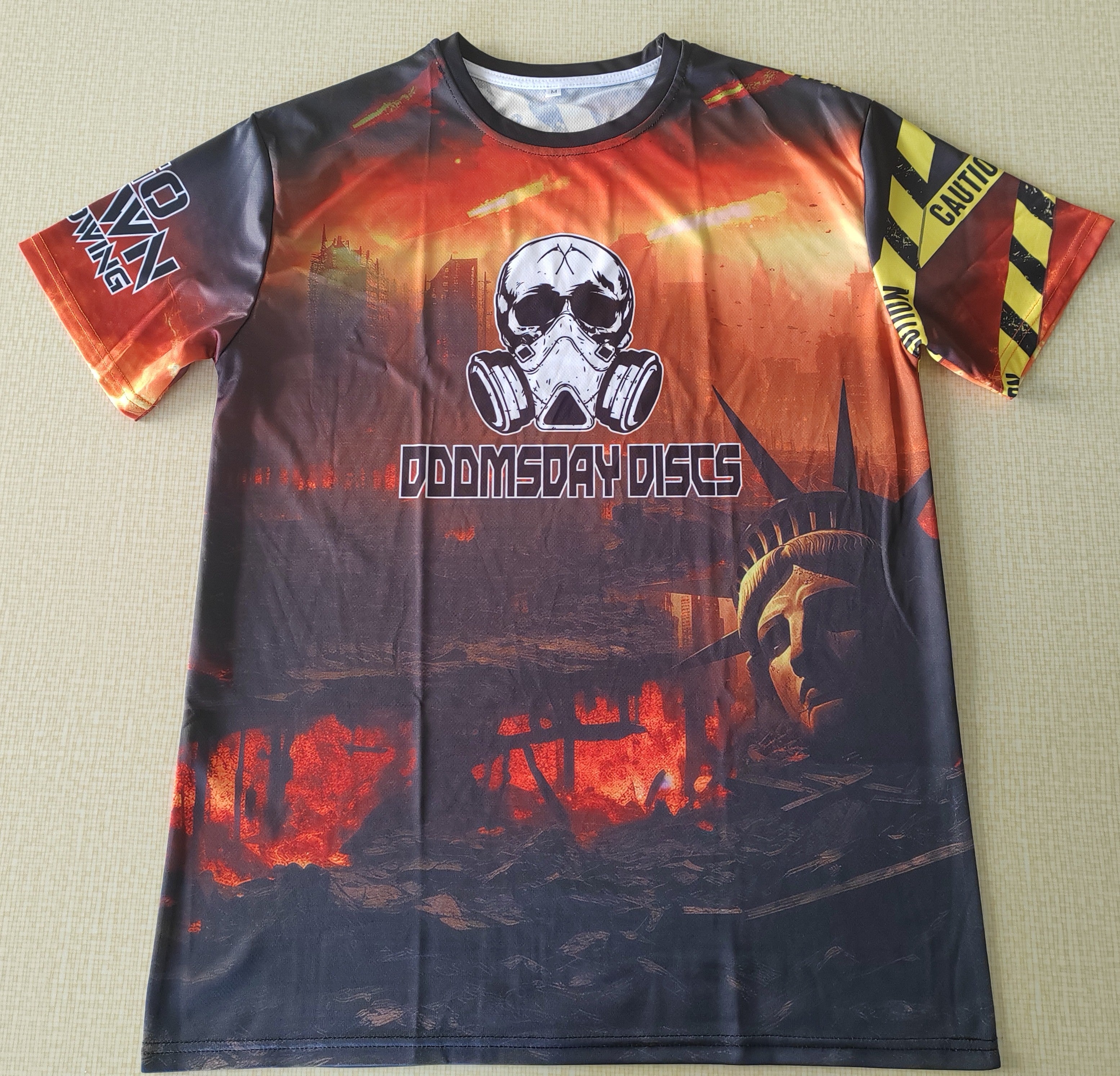 Doomsday Discs Loose Fit Jersey - Go Down Throwing with Caution Tape