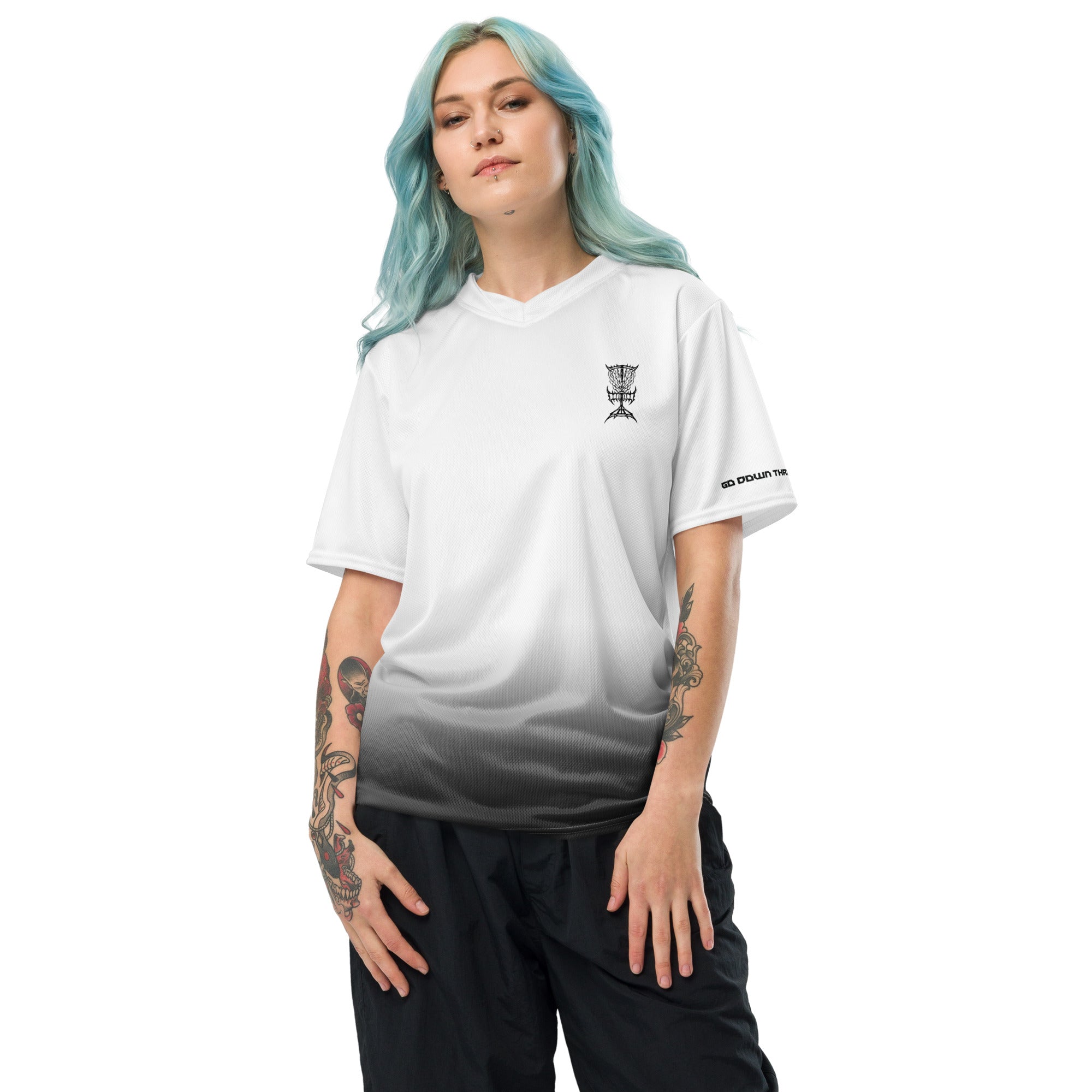 Metal Logo Unisex Jersey - White Fade – Doomsday Discs